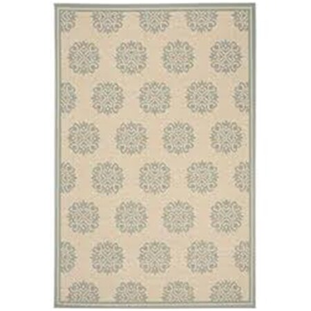 Safavieh 3 x 5 ft. Beach House Contemporary Rectangle Indoor & Outdoor Area Rugs Cream & Aqua BHS181L-3